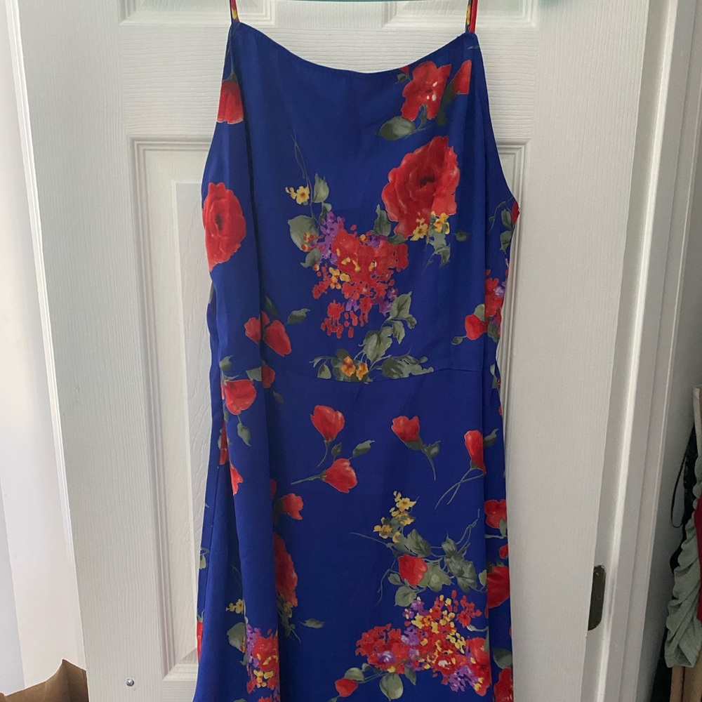 Blue floral mini dress